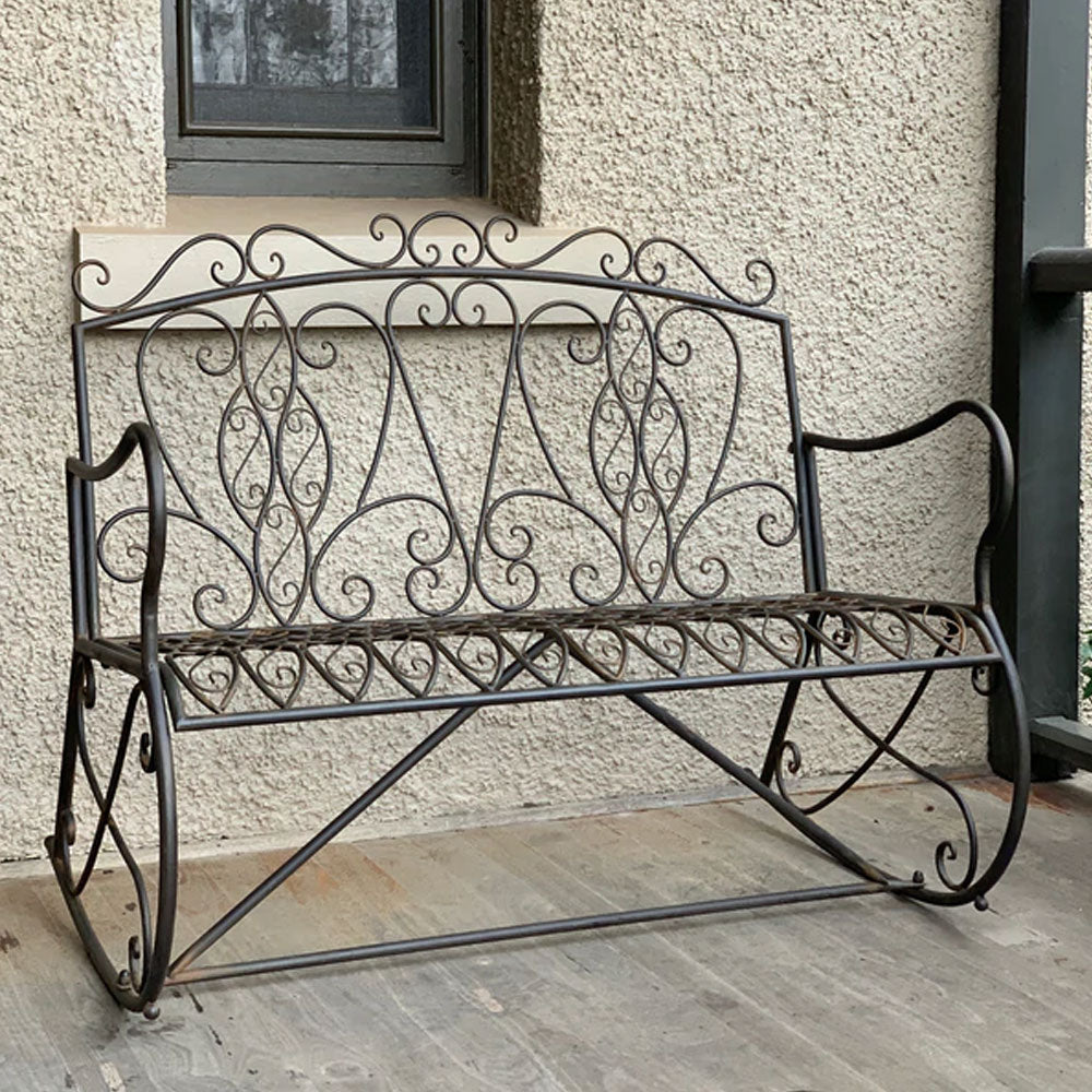 Alexius Garden Rocker Seat - Rustic Brown 112x88x95cm