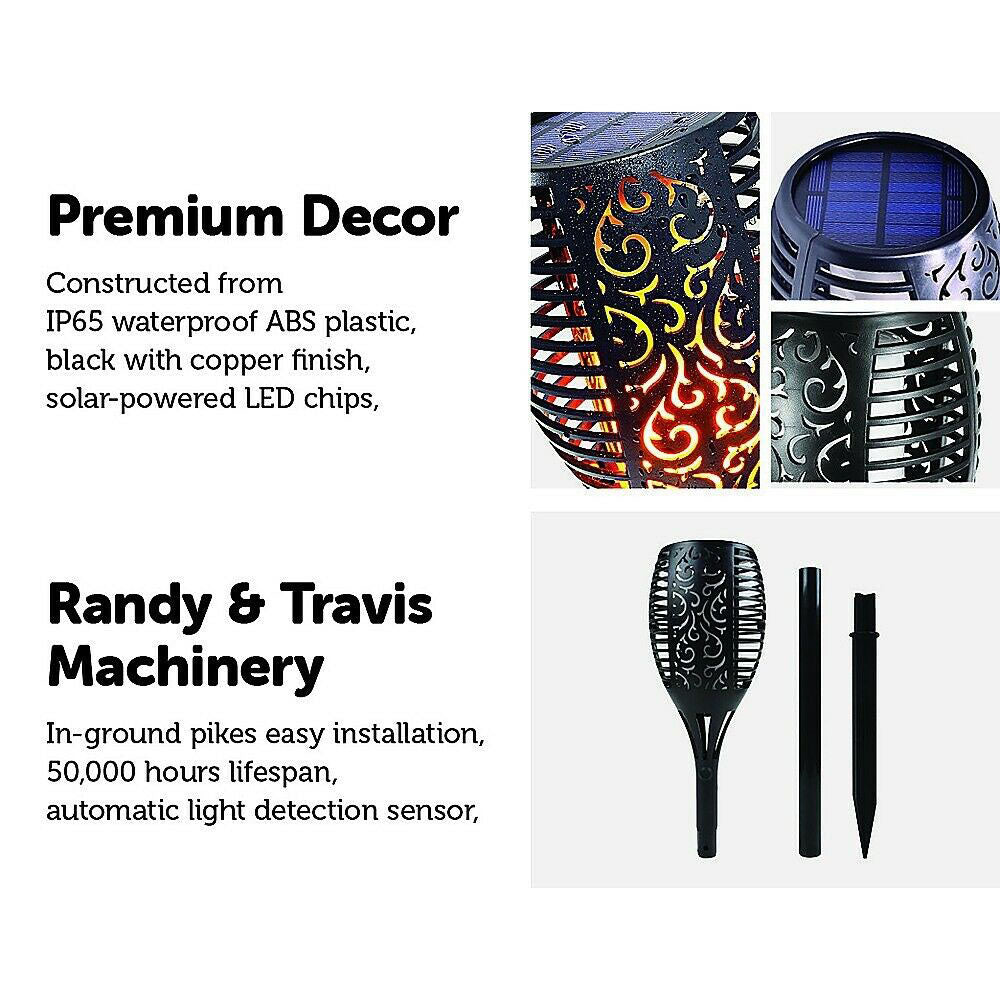 Anabi Solar Torch Lights for Lawn abd Garden- Set of 10