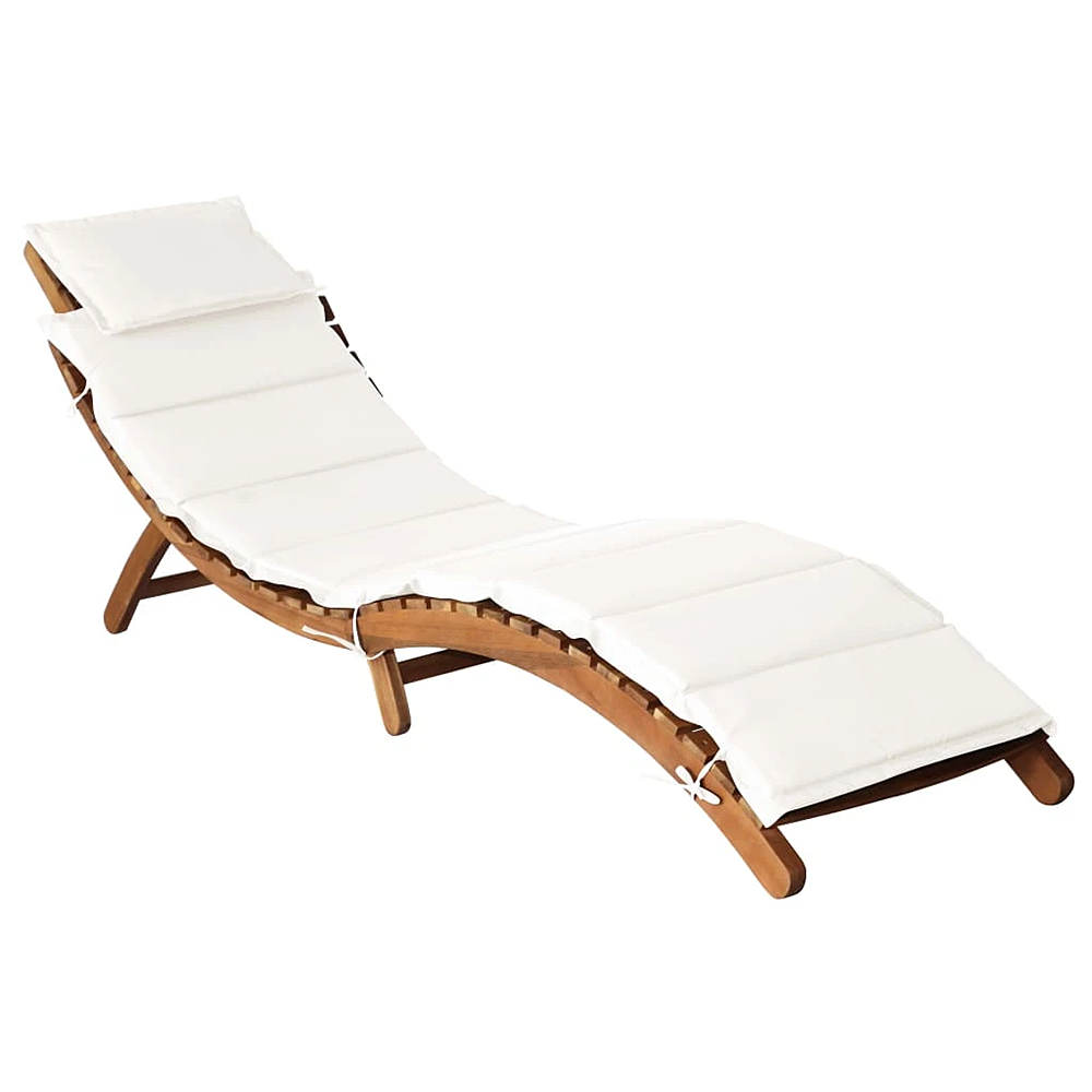 Palmira Acacia Wood Sun Lounge - Plain or with Cream or Black Cushions