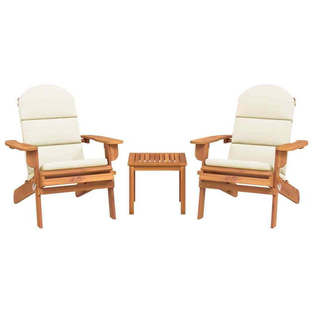 Nola 3 Piece Acacia Adirondack Garden Lounge Set