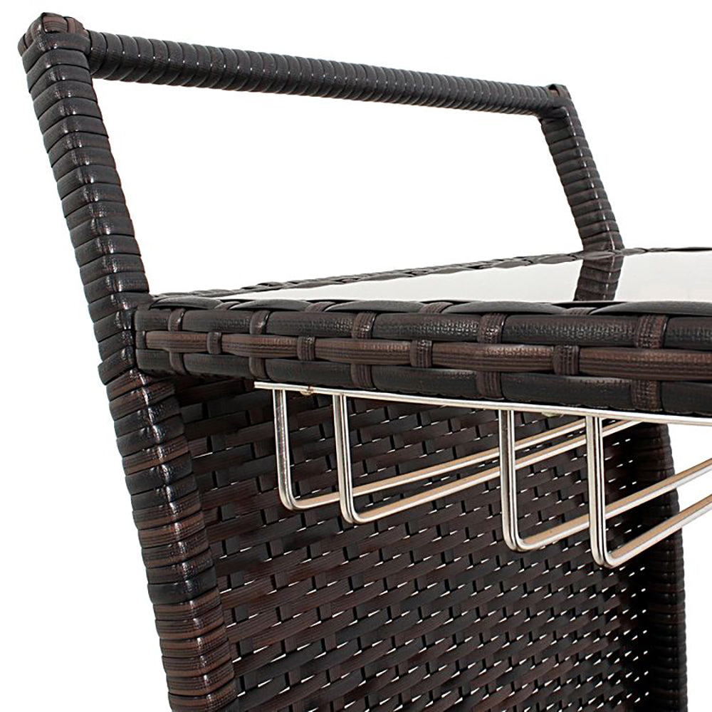 Caribbean Bar & Food Cart - in Brown Wicker