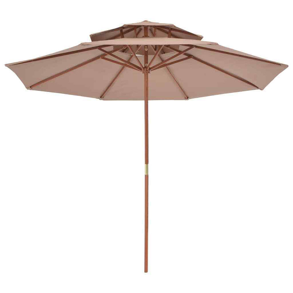 Taranto Double Decker Parasol w/Wooden Pole - 4 colours