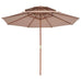 Taranto Double Decker Parasol w/Wooden Pole - 4 colours
