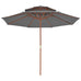 Taranto Double Decker Parasol w/Wooden Pole - 4 colours