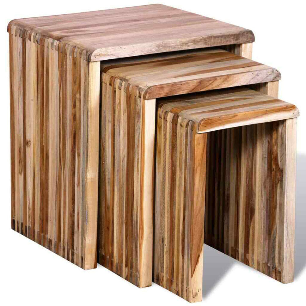 Ambre 3pc Nesting Table Set - Reclaimed Teak