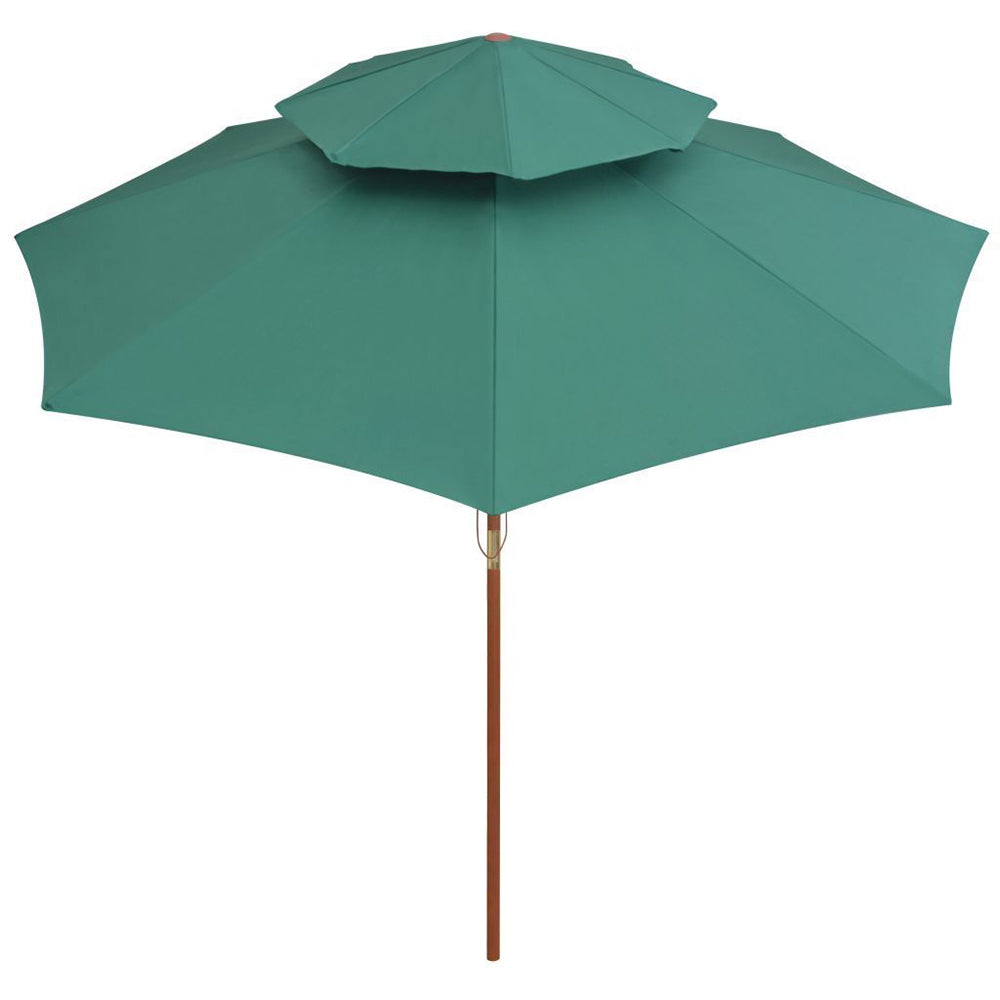 Taranto Double Decker Parasol w/Wooden Pole - 4 colours