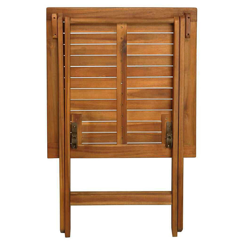 Ragazza Solid Acacia Wood 3 Piece Folding Bistro Set with White or Grey Cushions