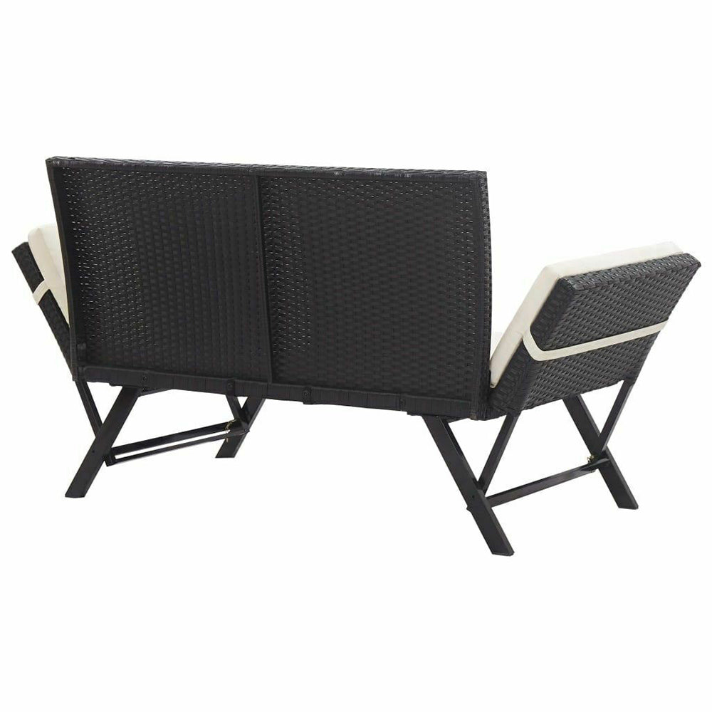 Odillon Convertible Polyrattan Garden Bench/Day Bed