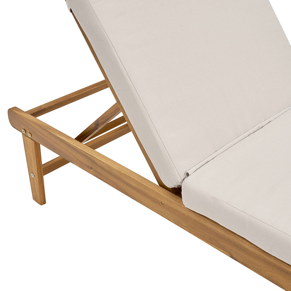 Martinique Acacia Sun Lounge Chair & Ottoman Set