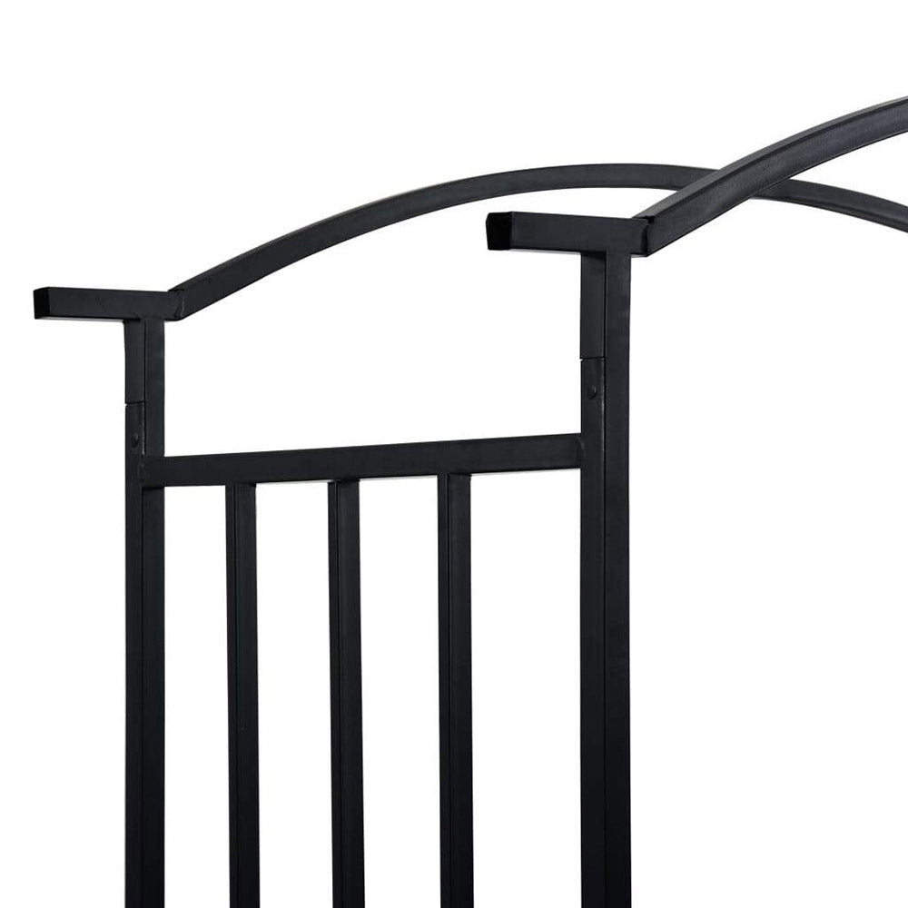 Spera Iron Garden Arch with Bench - Black 128x50x207cm