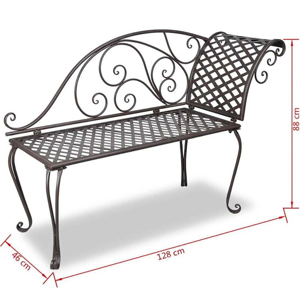 Cosenza Retro Wrought Iron Love Seat/Chaise