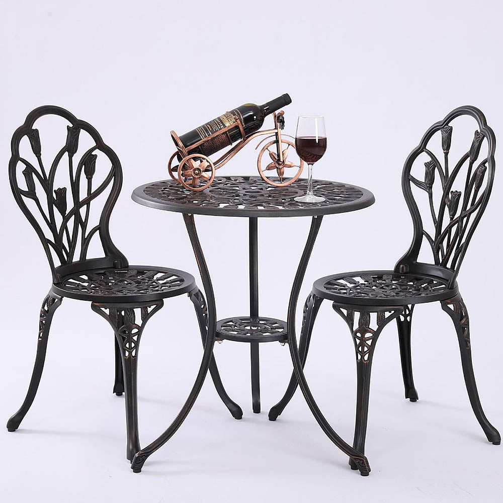 Eulalia Cast Aluminium 3pc Bistro Set - Bronze or White