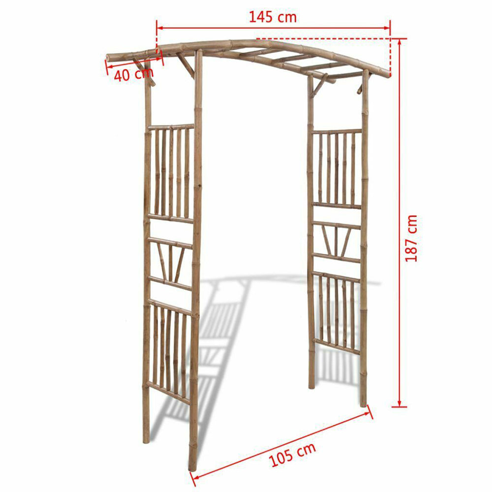 Elora Rose Arch Pergola ---Weather and Water Resistant Bamboo 145x40x187 cm