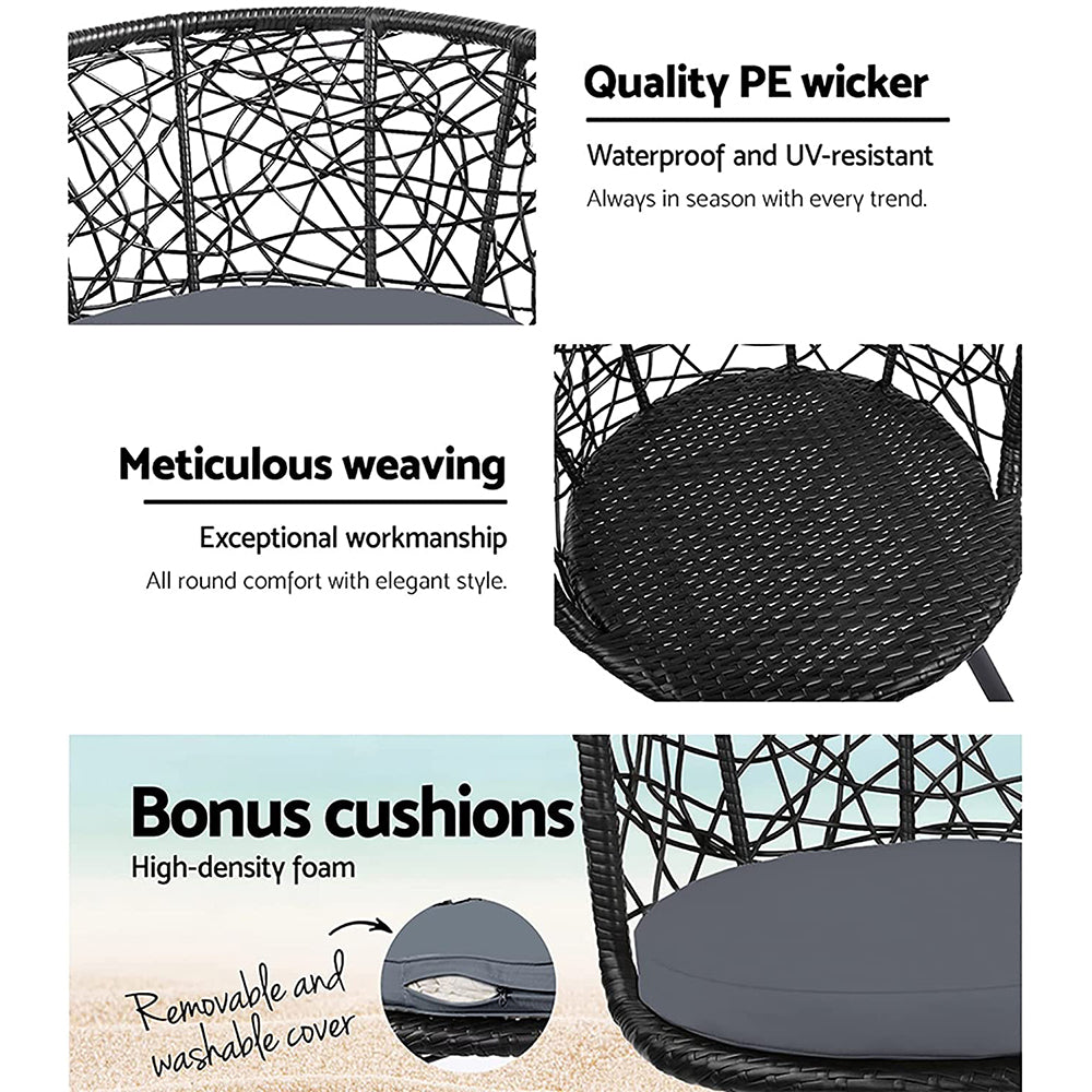 Aria Patio Chairs and Table – Black