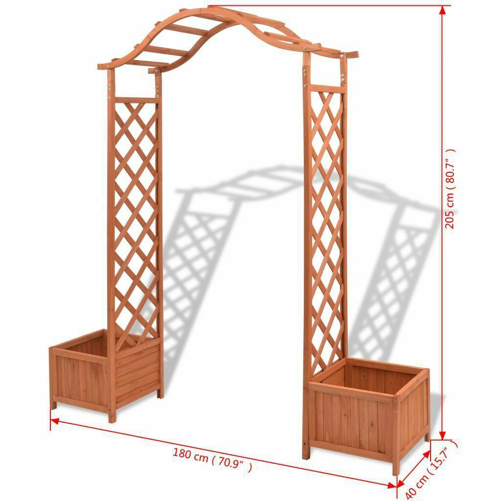 Piera Wooden Trellis/Rose Arch with Planters