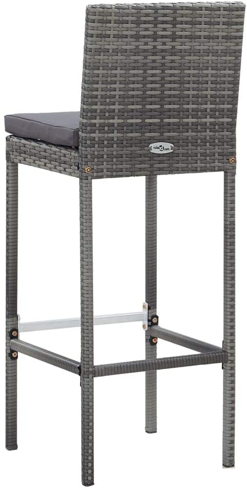 Amalia Solid Acacia Wood and Poly Rattan Outdoor Bar Set - 7 Pieces