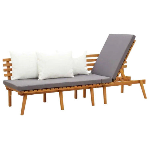 Ximeno 200cm solid acacia wood outdoor daybed with cushions