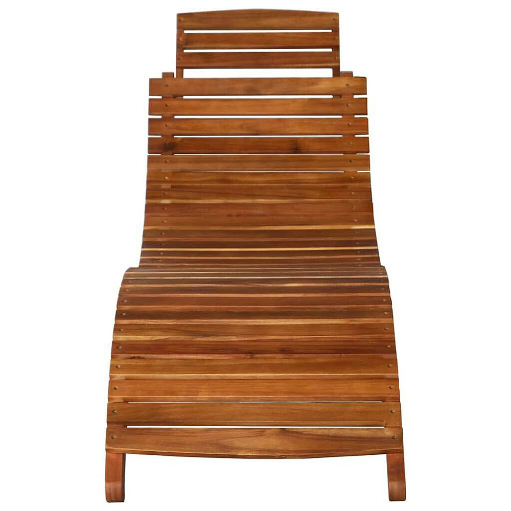 Gennaro 2 Acacia Wood Sunloungers plus Tea Table