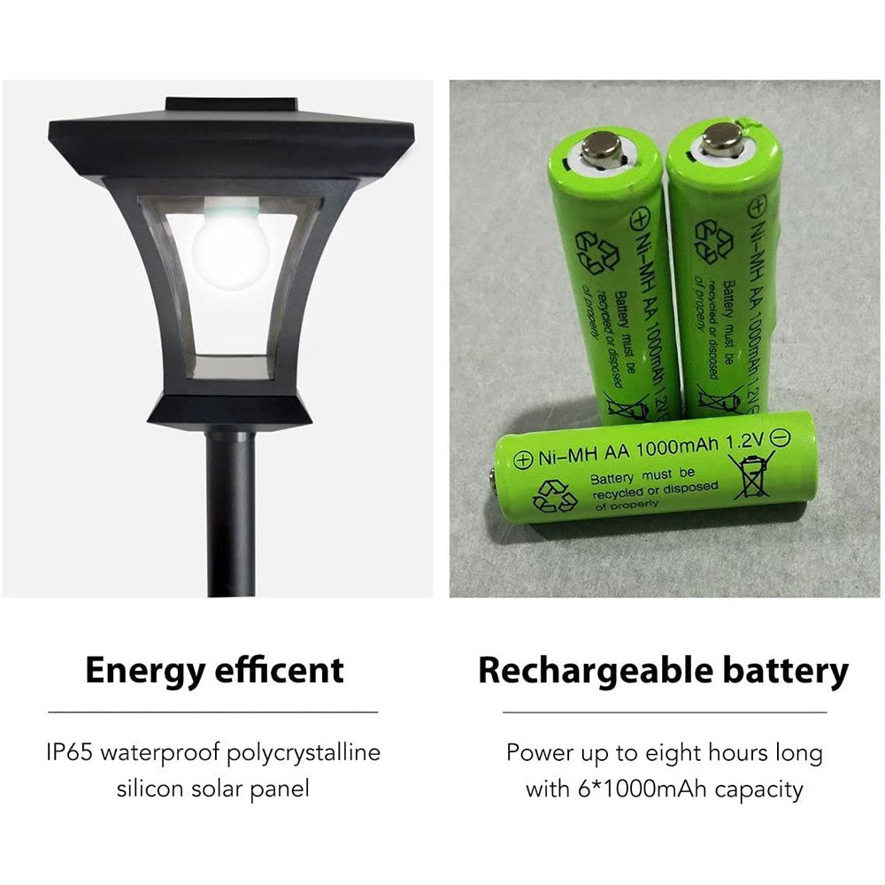 Eloa Solar Garden Lamp Post with Double Lamps