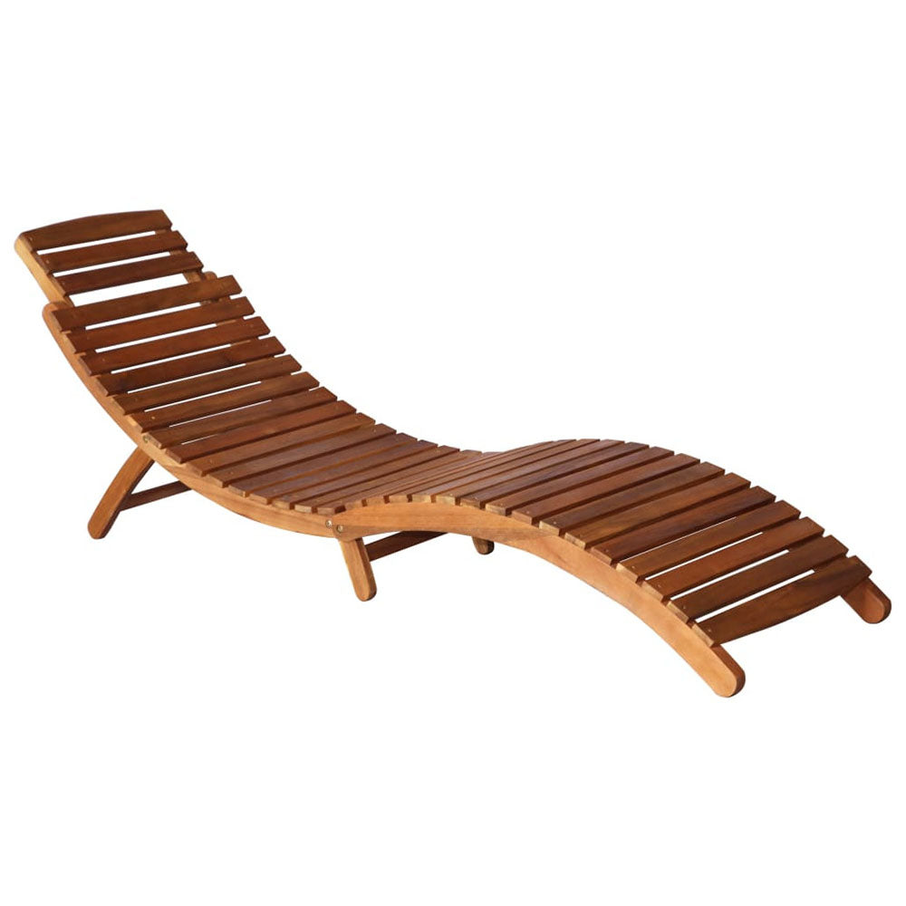Celestina Solid Acacia Wood Sunlounger w/Garden Table