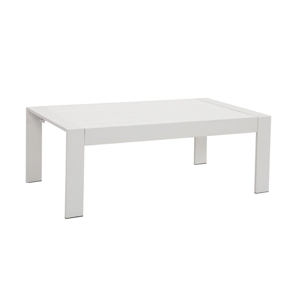 Alissa 4pc White Aluminium Lounge Set - Light Grey Cushion