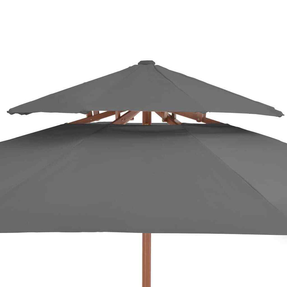 Taranto Double Decker Parasol w/Wooden Pole - 4 colours