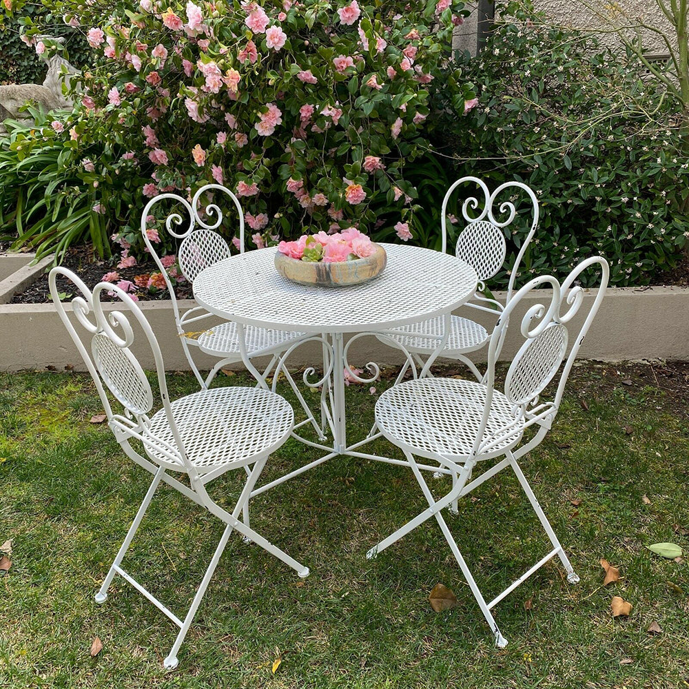 Sabrina French Provincial Style 4 Person Dining Set in Shabby Chic