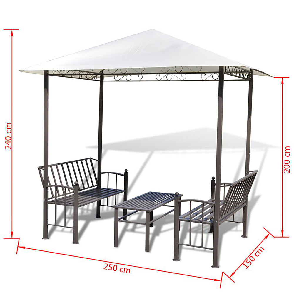 Benevento Garden Pavilion with Table and Benches