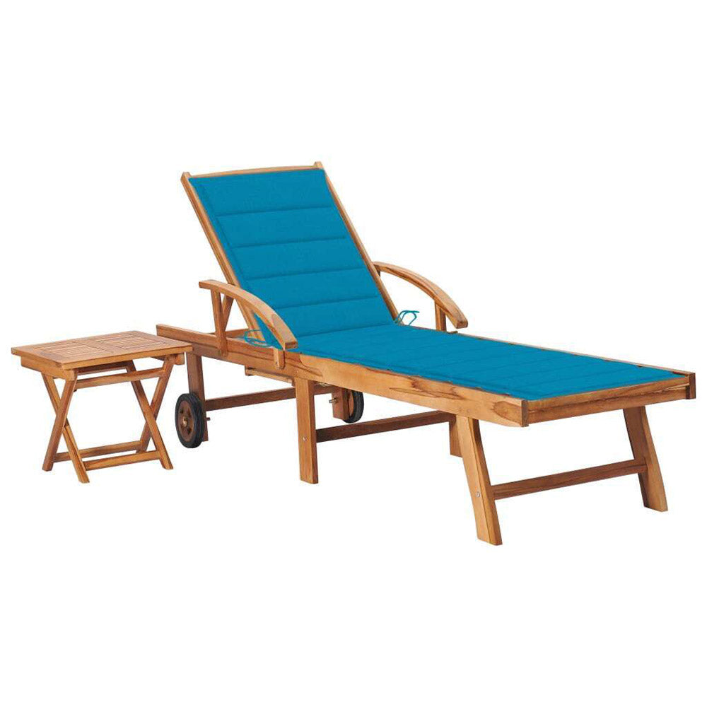 Althea Sun Lounger w/Table and Cushion. 6 Coloutd