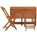 Aurele Balcony Planter Table with 2 Bistro Chairs in Solid Acacia Wood
