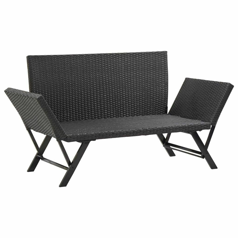 Odillon Convertible Polyrattan Garden Bench/Day Bed