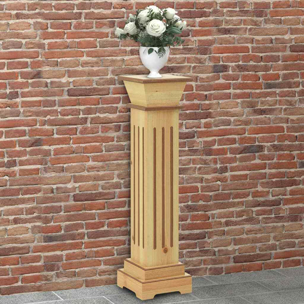Filippa Classic Square Pillar Plant Stand in Light Wood - 4 Colours. 17x17x66 cm