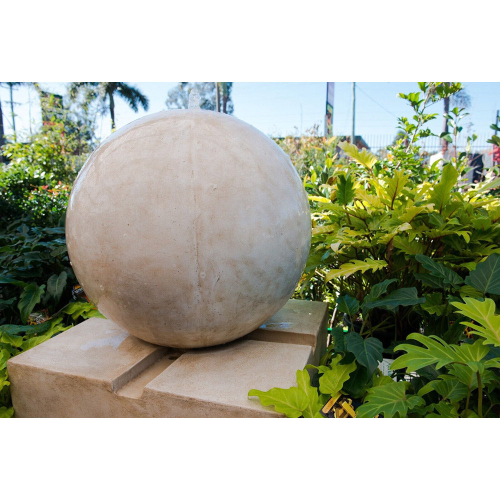 Ilana Round Smooth Ball Sphere Fountain on Square Base- 3 Cols