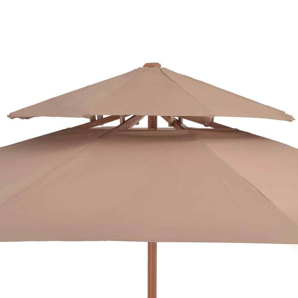 Taranto Double Decker Parasol w/Wooden Pole - 4 colours
