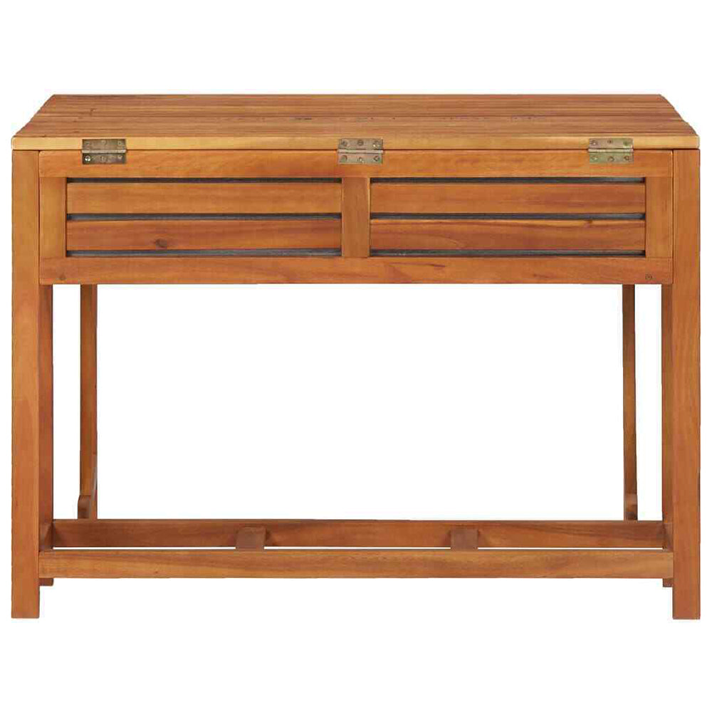 Aurele Balcony Planter Table with 2 Bistro Chairs in Solid Acacia Wood