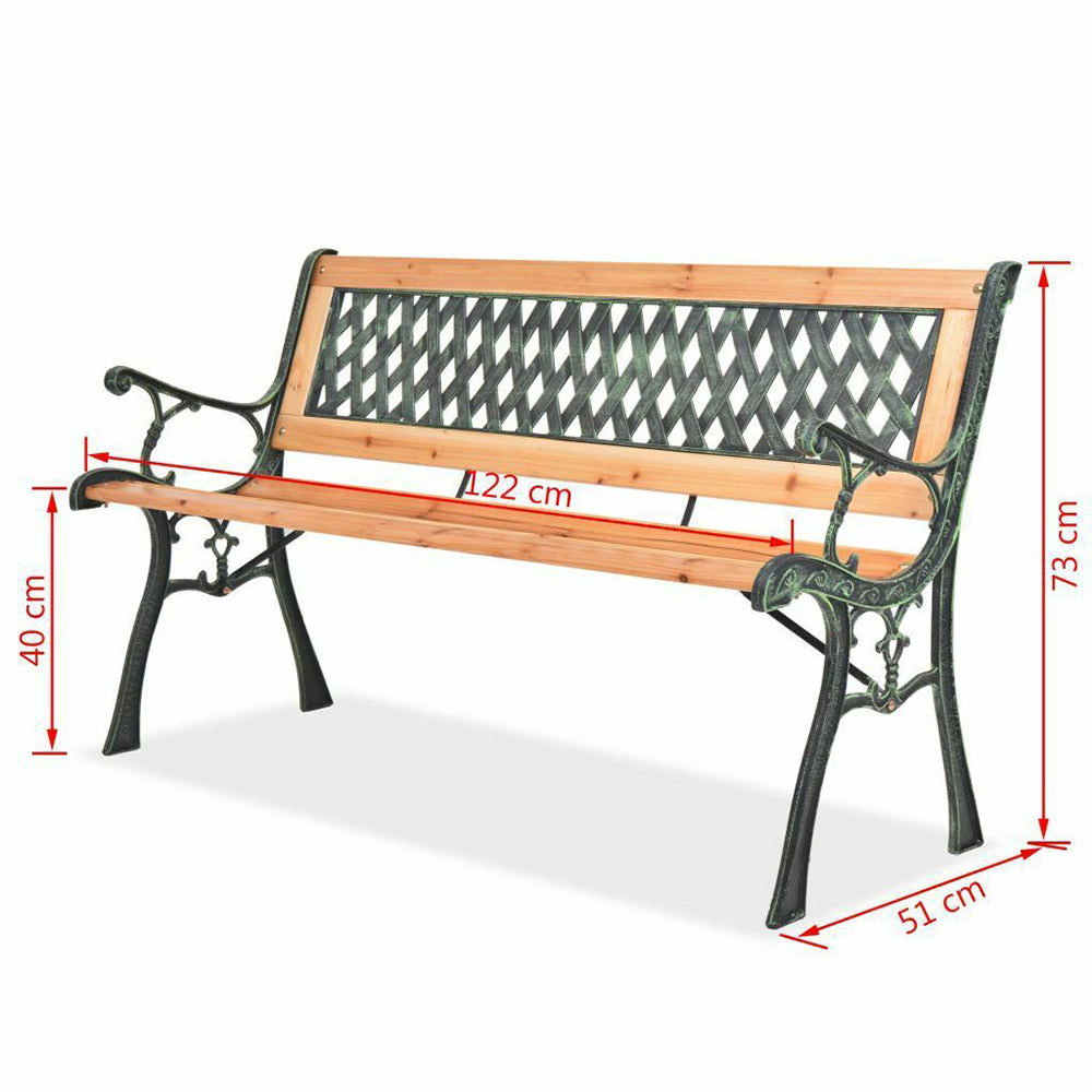 Aki Wood Garden Bench - 122 cm Rose or Diamond Lattice