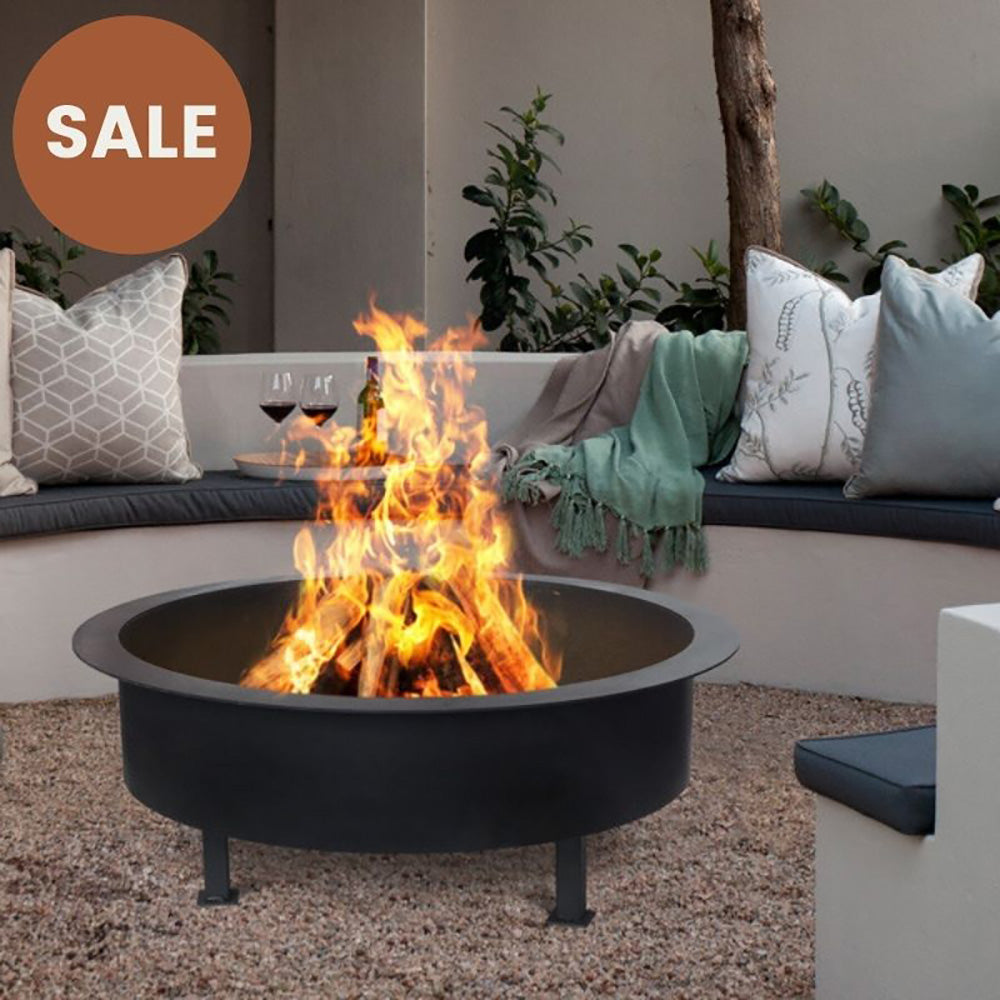 Hermosillo Rust or Matte Black Fire Pit on Legs