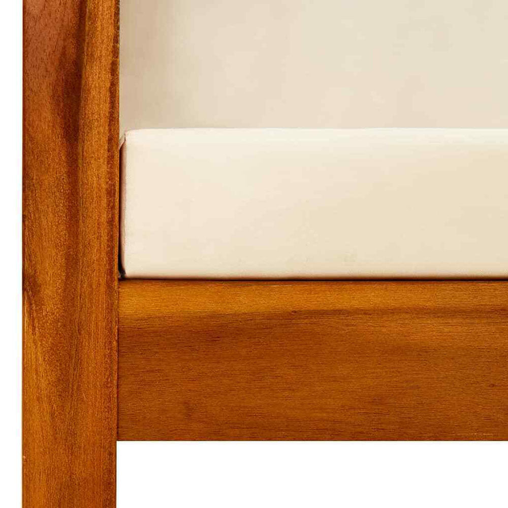 Baja Garden Bench with Canopy - Solid Acacia Wood. Black or Cream