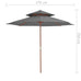 Taranto Double Decker Parasol w/Wooden Pole - 4 colours