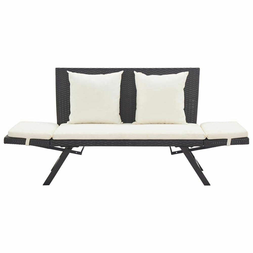 Odillon Convertible Polyrattan Garden Bench/Day Bed