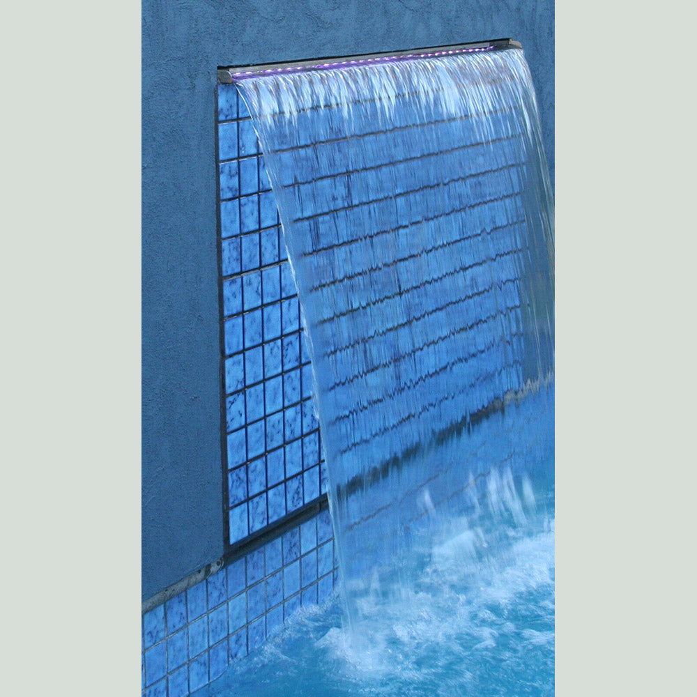 SummerLiving Stainless Steel Pool Waterfall/Spillway - 5 Sizes with or without LED