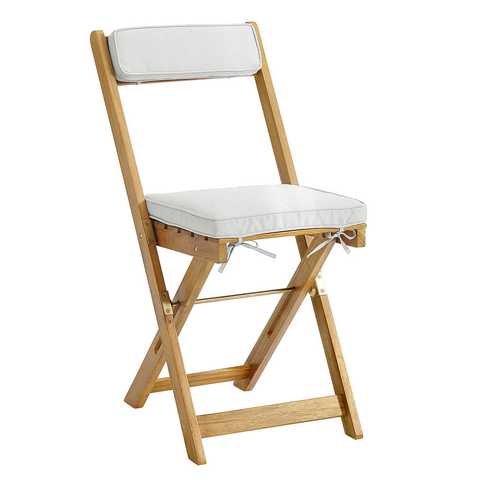 Cezara Acacia Wood with Beige Cushions Outdoor Bistro Set - 2 or 4 Seater