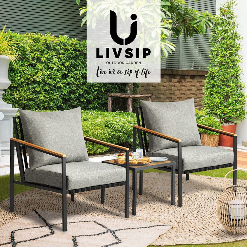 Mariella Patio Lounge Set - 2 Chairs & Table