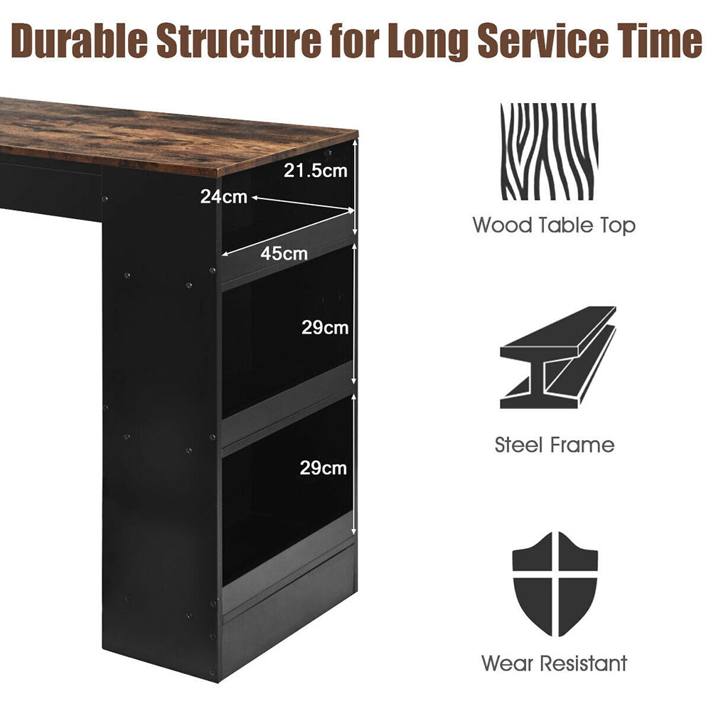 Aubrey 3Pc Bar Table Set/Dining Table w/2 Stools