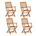 Leandre Folding Garden Dining Set for 4 - Solid Acacia Wood