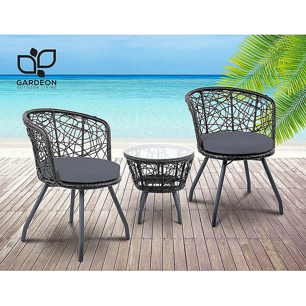 Aria Patio Chairs and Table – Black