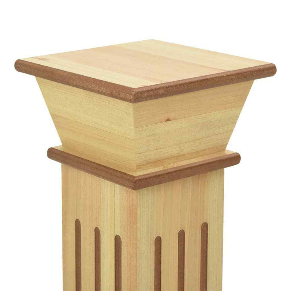 Filippa Classic Square Pillar Plant Stand in Light Wood - 4 Colours. 17x17x66 cm