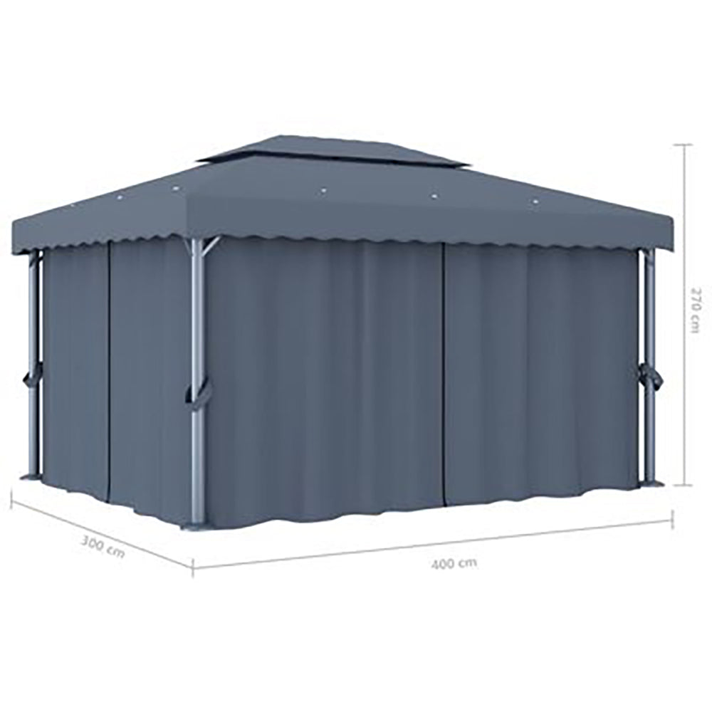 Riga Curtained Gazebo - 3x3m and 4x3 m. Cream ir Anthracite