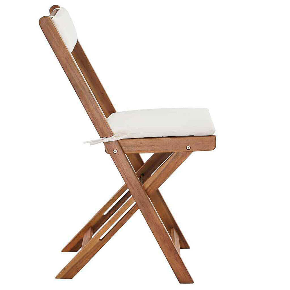 Ragazza Solid Acacia Wood 3 Piece Folding Bistro Set with White or Grey Cushions