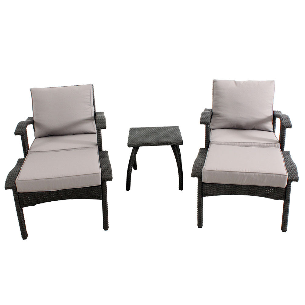 Renzo PE Wicker Double Sun Lounger w/Table